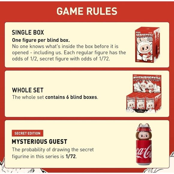 POP MART THE MONSTERS LABUBU COCA-COLA Series-Vinyl Face Blind Box, WHOLE SET - Picture 8 of 11